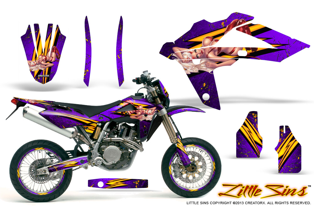 Husqvarna SMR 05-07 Graphics Kit Little Sins Purple NP Rims